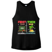 First Teach Then Beach I Am Earning A Summerbreak Ladies PosiCharge Tri-Blend Wicking Tank