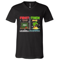 First Teach Then Beach I Am Earning A Summerbreak V-Neck T-Shirt