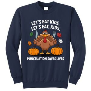 Funny Thanksgiving Teacher Turkey Lets Eat Punctuation Sweatshirt