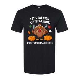 Funny Thanksgiving Teacher Turkey Lets Eat Punctuation Softstyle CVC T-Shirt