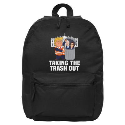 Funny Trump Taking Out The Trash 16 in Basic Backpack