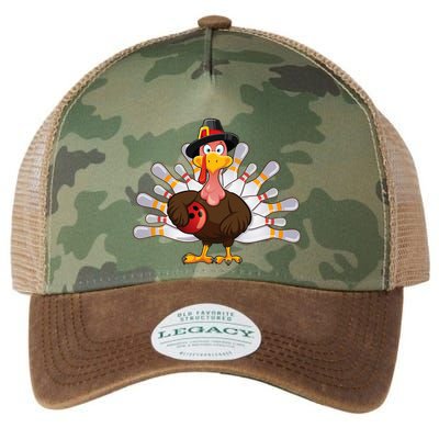 Funny Thanksgiving Turkey Bowling Pin Matching Team Legacy Tie Dye Trucker Hat