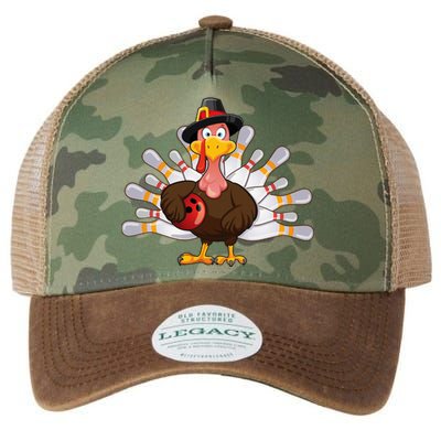 Funny Thanksgiving Turkey Bowling Pin Matching Team Legacy Tie Dye Trucker Hat