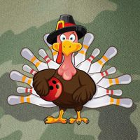 Funny Thanksgiving Turkey Bowling Pin Matching Team Legacy Tie Dye Trucker Hat
