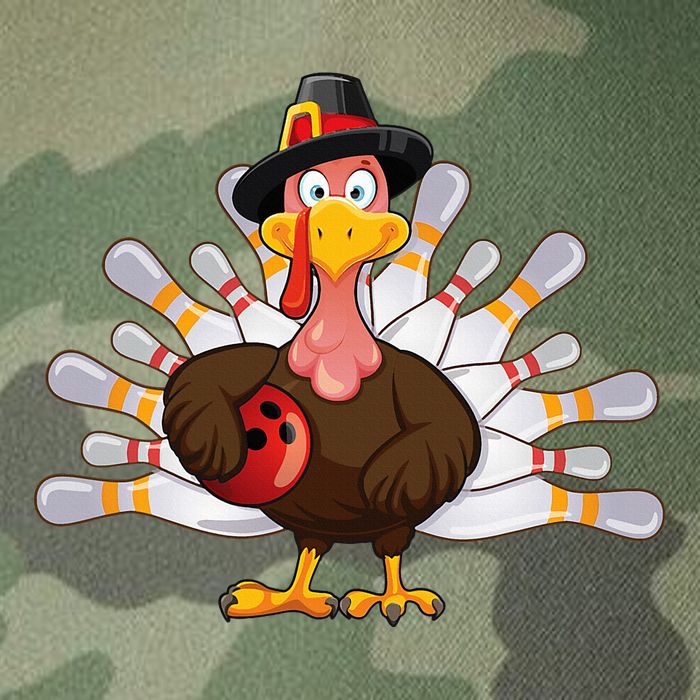 Funny Thanksgiving Turkey Bowling Pin Matching Team Legacy Tie Dye Trucker Hat