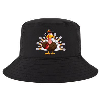 Funny Thanksgiving Turkey Bowling Pin Matching Team Cool Comfort Performance Bucket Hat