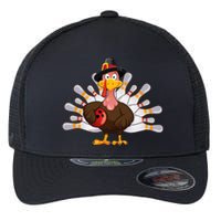 Funny Thanksgiving Turkey Bowling Pin Matching Team Flexfit Unipanel Trucker Cap