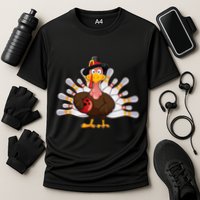 Funny Thanksgiving Turkey Bowling Pin Matching Team Performance Shirt