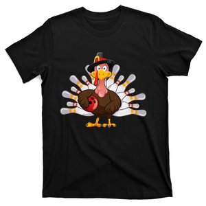 Funny Thanksgiving Turkey Bowling Pin Matching Team T-Shirt