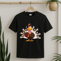Funny Thanksgiving Turkey Bowling Pin Matching Team T-Shirt