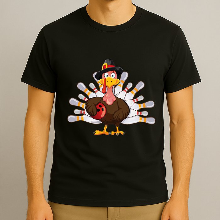 Funny Thanksgiving Turkey Bowling Pin Matching Team T-Shirt