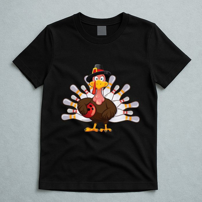 Funny Thanksgiving Turkey Bowling Pin Matching Team T-Shirt