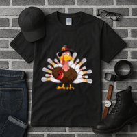 Funny Thanksgiving Turkey Bowling Pin Matching Team Tall T-Shirt