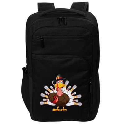 Funny Thanksgiving Turkey Bowling Pin Matching Team Impact Tech Backpack
