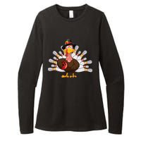 Funny Thanksgiving Turkey Bowling Pin Matching Team Womens CVC Long Sleeve Shirt