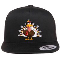 Funny Thanksgiving Turkey Bowling Pin Matching Team Flatbill Hat