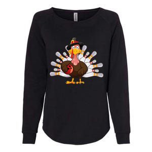 Funny Thanksgiving Turkey Bowling Pin Matching Team Womens California Wash Sweatshirt