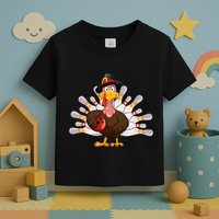 Funny Thanksgiving Turkey Bowling Pin Matching Team Toddler T-Shirt
