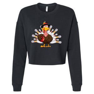 Funny Thanksgiving Turkey Bowling Pin Matching Team Cropped Pullover Crew