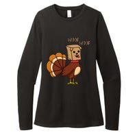 Funny Thanksgiving Turkey Dog Womens CVC Long Sleeve Shirt