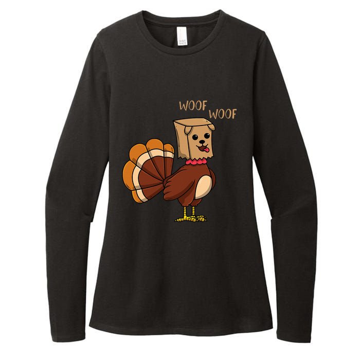 Funny Thanksgiving Turkey Dog Womens CVC Long Sleeve Shirt