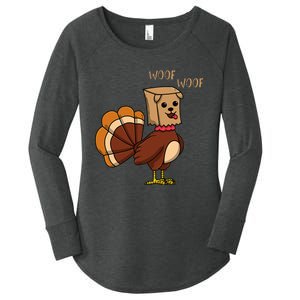 Funny Thanksgiving Turkey Dog Women's Perfect Tri Tunic Long Sleeve Shirt