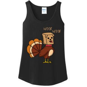 Funny Thanksgiving Turkey Dog Ladies Essential Tank