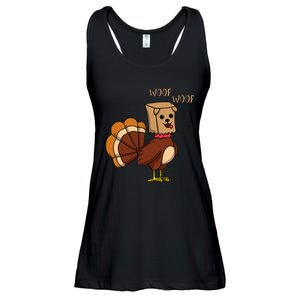 Funny Thanksgiving Turkey Dog Ladies Essential Flowy Tank