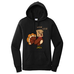 Funny Thanksgiving Turkey Dog Women's Pullover Hoodie