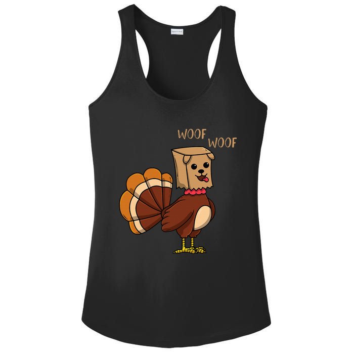 Funny Thanksgiving Turkey Dog Ladies PosiCharge Competitor Racerback Tank