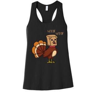 Funny Thanksgiving Turkey Dog Women's Racerback Tank