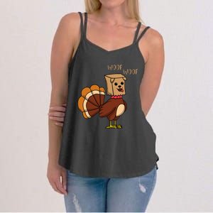 Funny Thanksgiving Turkey Dog Women's Strappy Tank