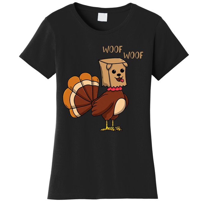 Funny Thanksgiving Turkey Dog Women's T-Shirt