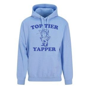 Funny Top Tier Yapper Funny Meme Cowboy Frog Yapping Quote Unisex Surf Hoodie