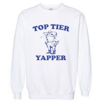 Funny Top Tier Yapper Funny Meme Cowboy Frog Yapping Quote Garment-Dyed Sweatshirt