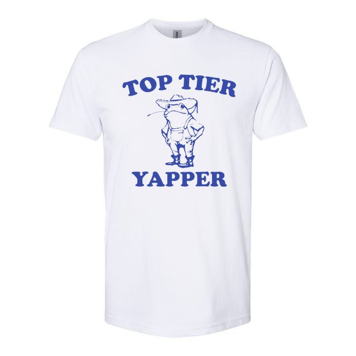 Funny Top Tier Yapper Funny Meme Cowboy Frog Yapping Quote Softstyle CVC T-Shirt