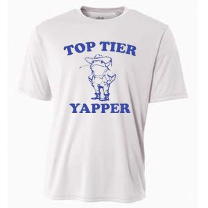 Funny Top Tier Yapper Funny Meme Cowboy Frog Yapping Quote Cooling Performance Crew T-Shirt