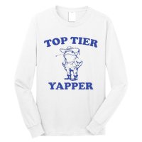 Funny Top Tier Yapper Funny Meme Cowboy Frog Yapping Quote Long Sleeve Shirt