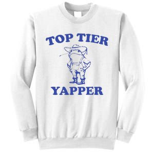 Funny Top Tier Yapper Funny Meme Cowboy Frog Yapping Quote Sweatshirt