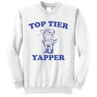 Funny Top Tier Yapper Funny Meme Cowboy Frog Yapping Quote Sweatshirt