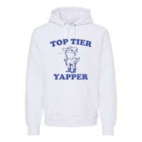 Funny Top Tier Yapper Funny Meme Cowboy Frog Yapping Quote Premium Hoodie