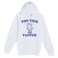 Funny Top Tier Yapper Funny Meme Cowboy Frog Yapping Quote Premium Pullover Hoodie