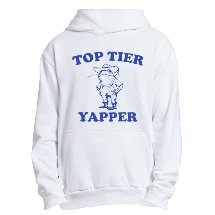 Funny Top Tier Yapper Funny Meme Cowboy Frog Yapping Quote Urban Pullover Hoodie