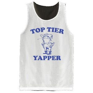 Funny Top Tier Yapper Funny Meme Cowboy Frog Yapping Quote Mesh Reversible Basketball Jersey Tank