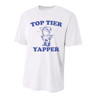 Funny Top Tier Yapper Funny Meme Cowboy Frog Yapping Quote Performance Sprint T-Shirt