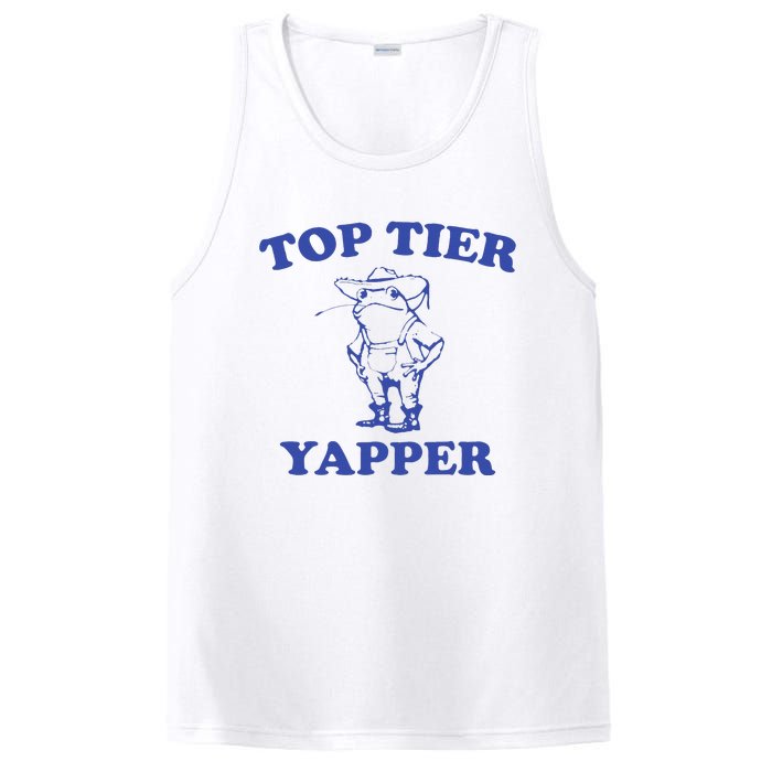 Funny Top Tier Yapper Funny Meme Cowboy Frog Yapping Quote PosiCharge Competitor Tank