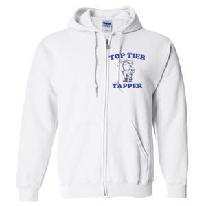 Funny Top Tier Yapper Funny Meme Cowboy Frog Yapping Quote Full Zip Hoodie