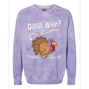 Funny Thanksgiving Turkey Gift Guess What Turkey Butt! Colorblast Crewneck Sweatshirt