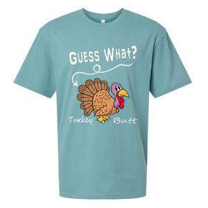 Funny Thanksgiving Turkey Gift Guess What Turkey Butt! Sueded Cloud Jersey T-Shirt