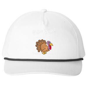 Funny Thanksgiving Turkey Gift Guess What Turkey Butt! Snapback Five-Panel Rope Hat